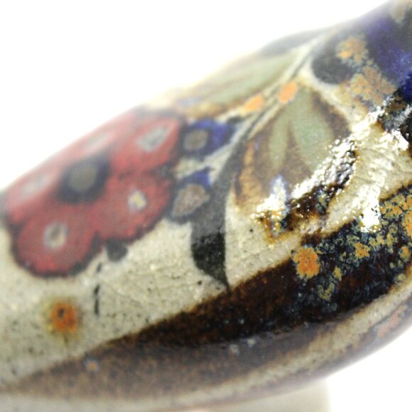 Vintage Tonala Mex Hand Painted Pottery Bird Roadrunner Folk Art Statue Signed - Picture 10 of 10